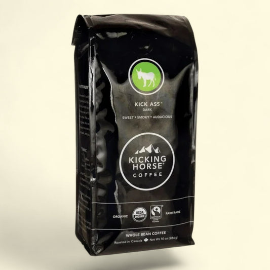 Kicking Horse Coffee Kick Ass Organic Dark Whole Bean Coffee, 10 oz