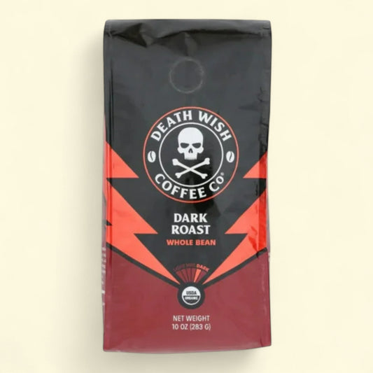 Death Wish Coffee, Dark Roast, Whole Bean, Fair Trade, Organic, 10oz Bag