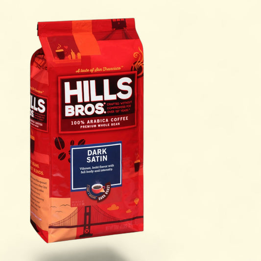 Hills Bros. Whole Bean Coffee, Dark Satin Premium Dark Roast, 32 oz