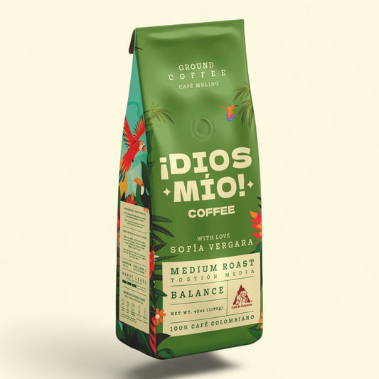Dios Mio Coffee By Sofia Vergara, Premium Ground Colombian Coffee, Medium Roast, 12oz Bag