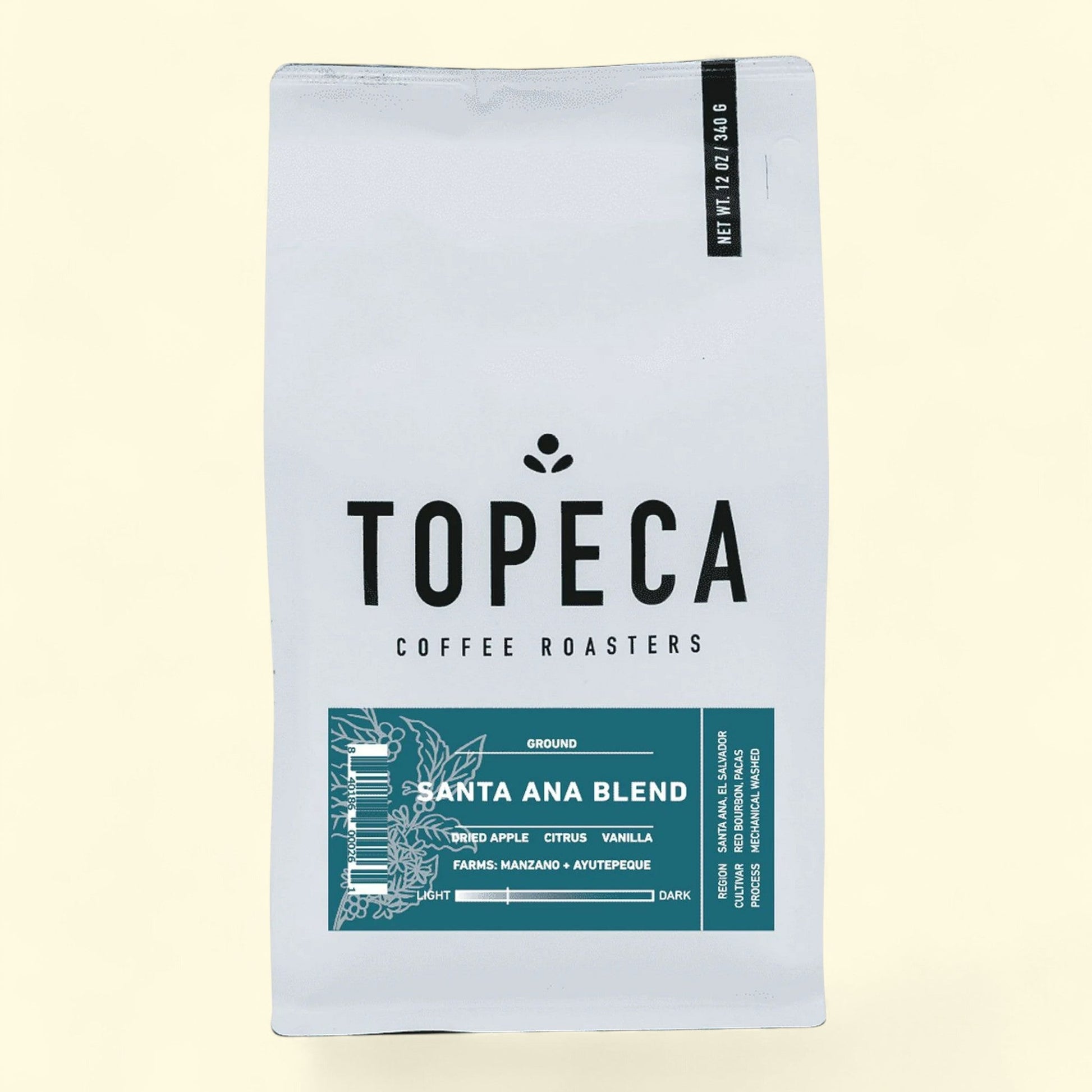 Topeca Coffee Santa Ana Blend Whole Bean Medium Roast, 12 oz