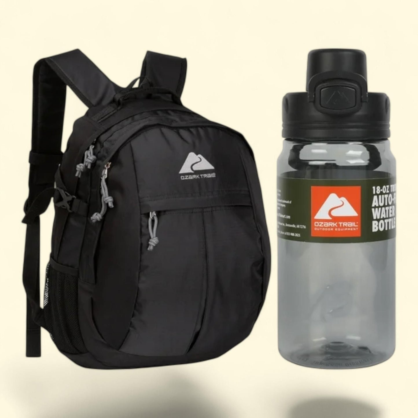 Ozark Trail Hiker Backpack 25 Liter, Black, Polyester + Ozark Trail... — authentic US product shipped worldwide by Treatspree