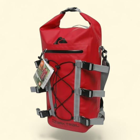 Ozark Trail Spring River Waterproof Backpack, Red