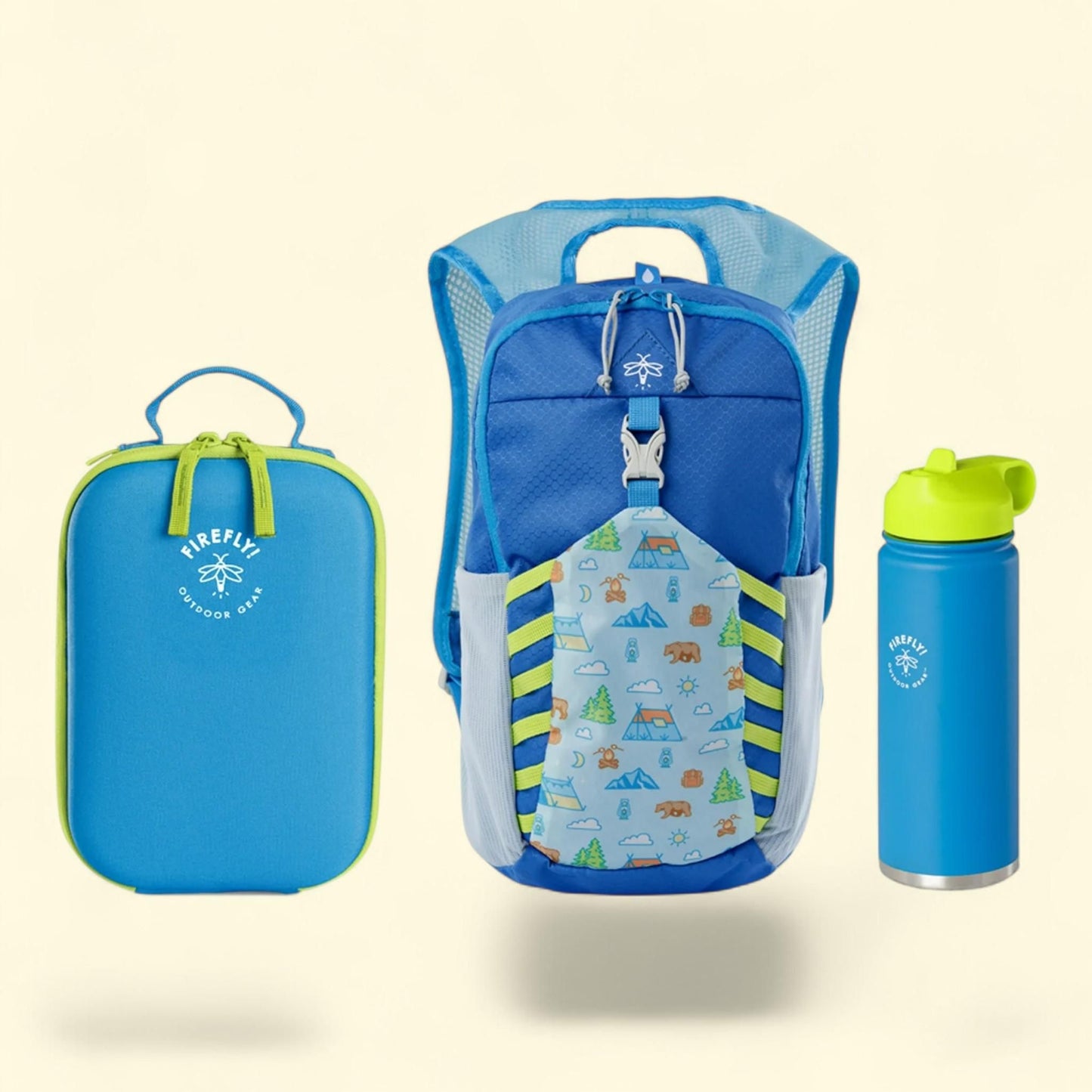 Firefly Camping Gear Backpacking Backpack, 10 ltr, Blue and Green