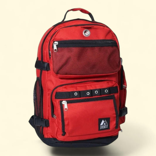 Everest Oversize Deluxe Backpack, Red Black