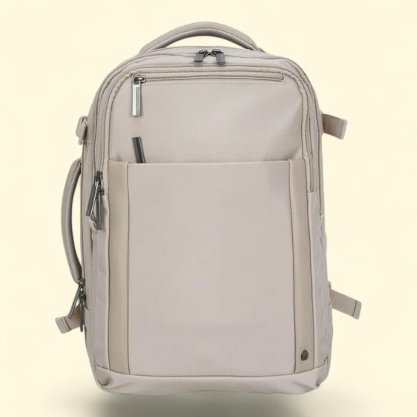 btL Recycled Nylon Travel Backpack, 18-inch with 15-inch Laptop Sleeve, Taupe