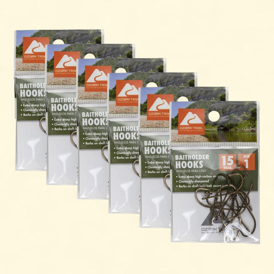 Hameçons Ozark Trail Bronze Baitholder, taille 1, lot de 15