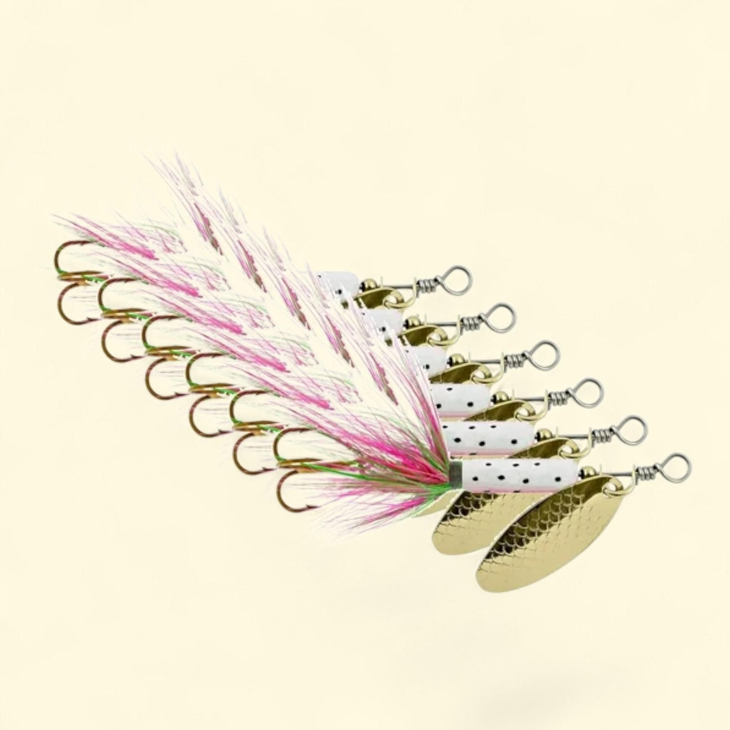 Leurre « Ready 2 Fish » de type « inline spinner », lot de 6