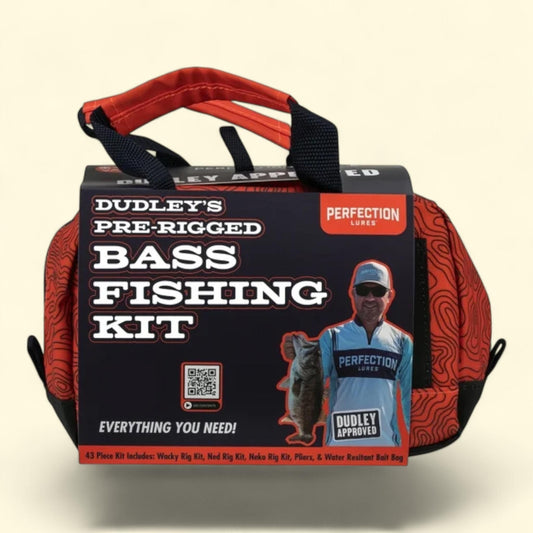 Kit de pêche au bar avec leurres souples pré-montés Perfection Lures Dudley, taille standard