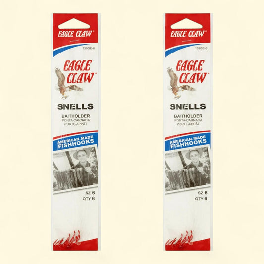 Hameçon Eagle Claw avec monture prête à l'emploi, taille 6, lot de 2