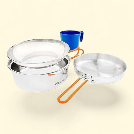 GSI Outdoors Stainless Steel Mess Kit, 1 Person