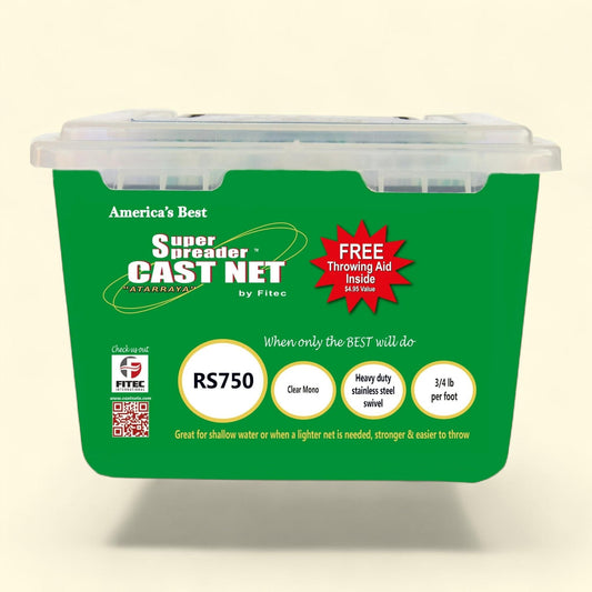 Fitec Super Spreader RS750 Cast Net, 4 ft. x 3/8 in, 3/4 lbs