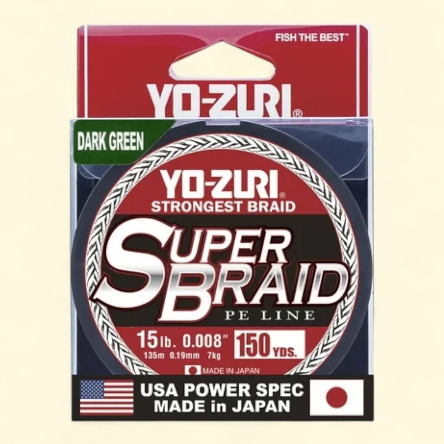Yo-Zuri Super Braid Line, 150yd, Dark Green, 15lb