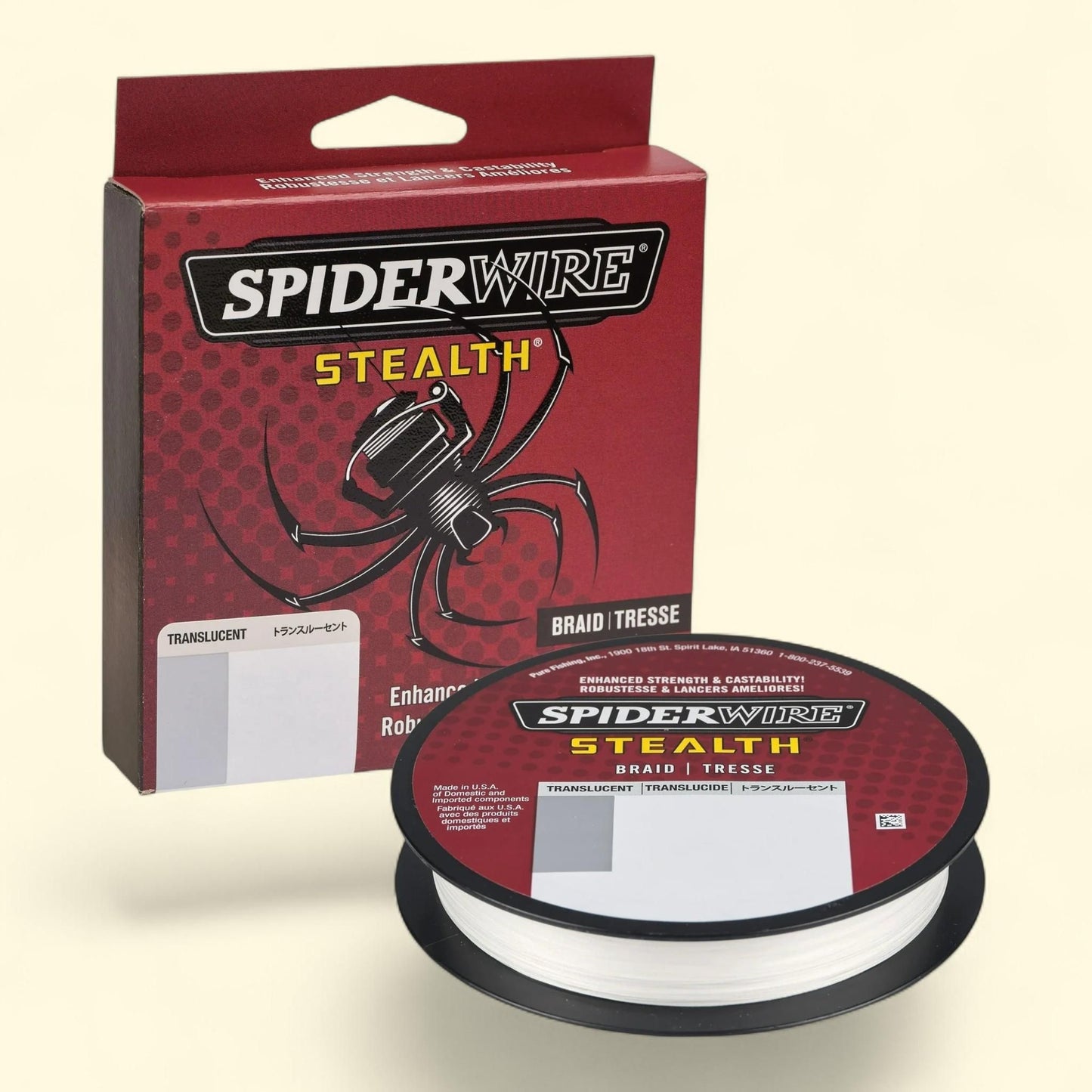 SpiderWire Stealth Translucent Braid Fishing Line, 8 lb Test Strength, 125 yd
