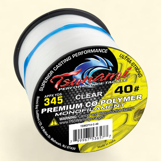 Tsunami Premium Mono Line, 1/4 lb. Spool, 40 lb. Test