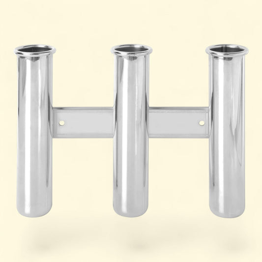 D DRIFT Stainless Steel Marine Triple Rod Holder Rack, 3 Fishing Pole Holder