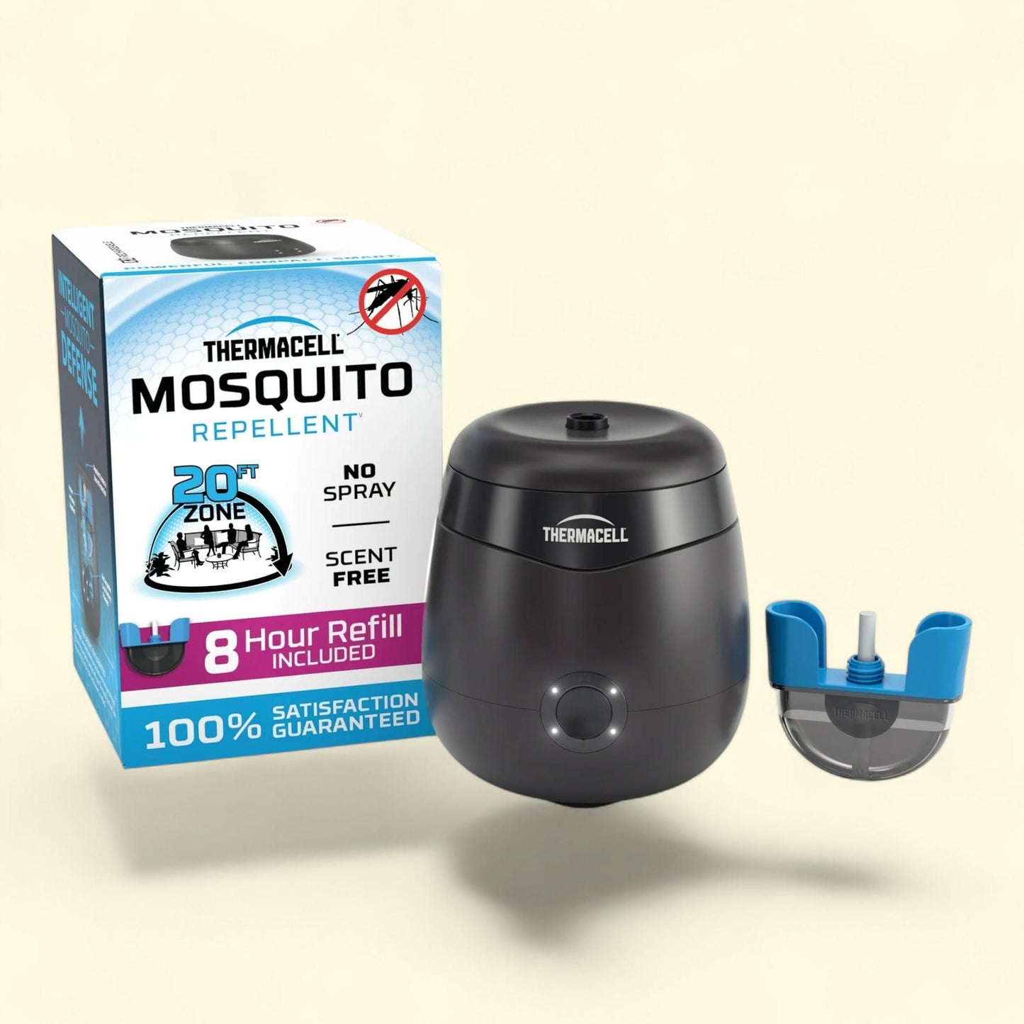 Thermacell Mosquito Repellent, Rechargeable E55, 8-Hour Refill, Black