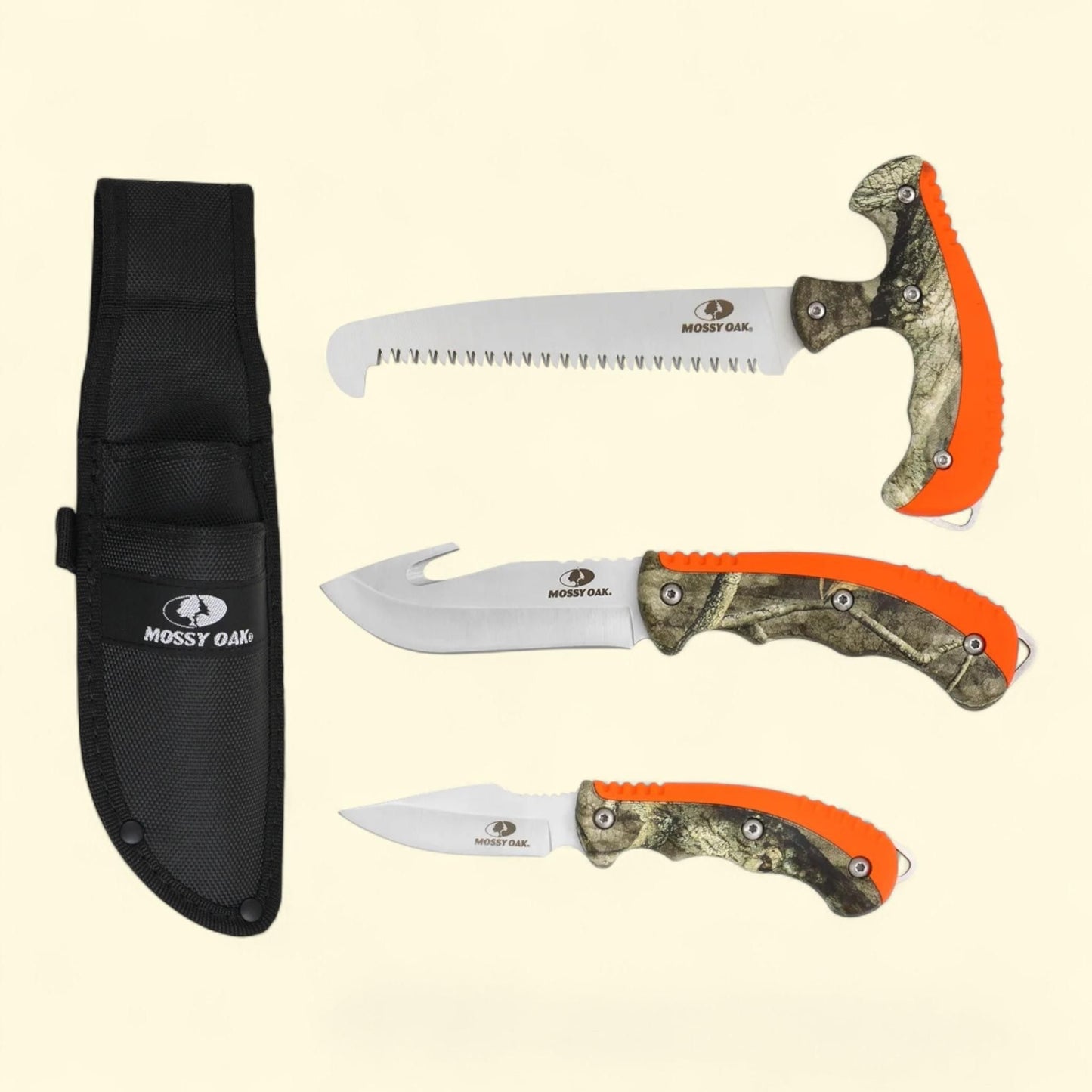 Mossy Oak Hunting Knives Combo Set, 3 Pieces, 4 inch
