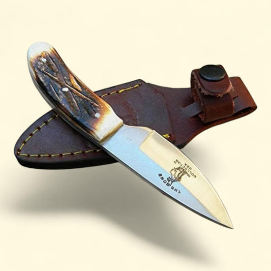 Bone Collector Skinning Knife, BC808 + Leather Sheath, Hand Made, Size: Not specified