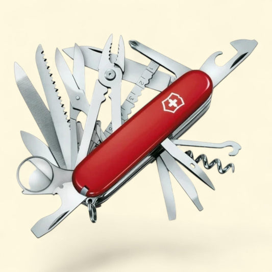Victorinox Swiss Champ Swiss Army Knife, 33 Function, 5 Screwdrivers, 2 Saws, Black