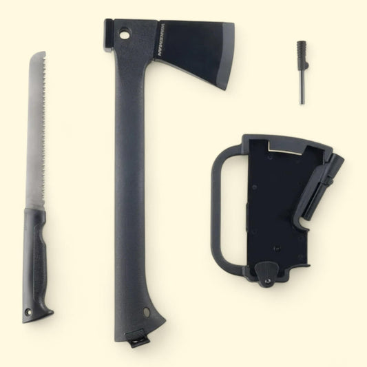 Wakeman Outdoors Camping Hand Axe and Accessories Combo, Lightweight Hatchet with Nested Serrated Wood Saw and Magnesium Fire Starter Tool, Size: N/A