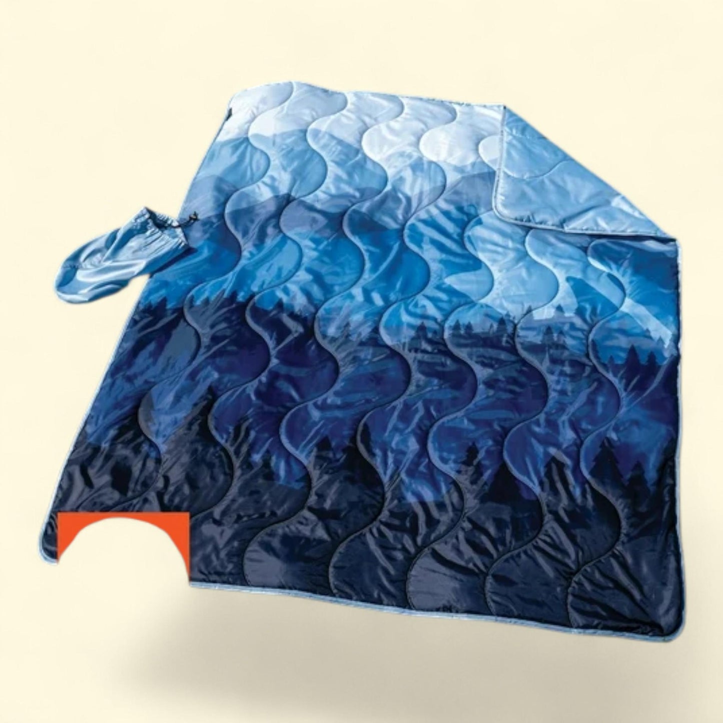 Ozark Trail Packable Blanket, 70" x 60" Blue Mountain Scene Design