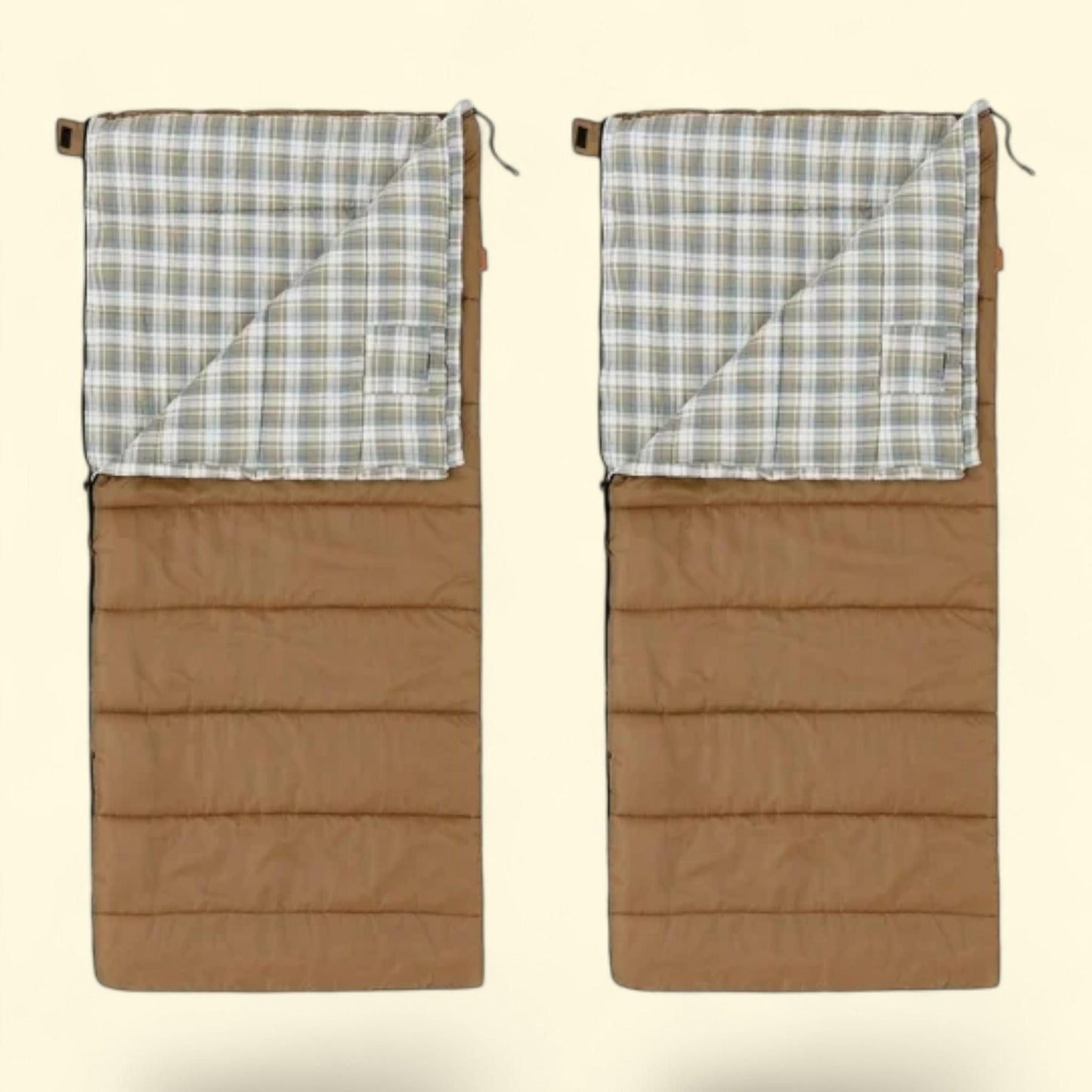 Ozark Trail Sleeping Bag, 35F, Flannel Lined Rectangle, Brown, 80" x 36"