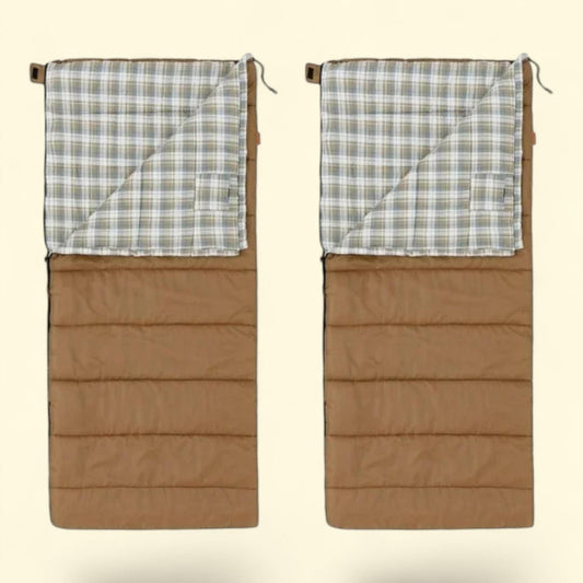 Ozark Trail Sleeping Bag, 35F, Flannel Lined Rectangle, Brown, 80" x 36"