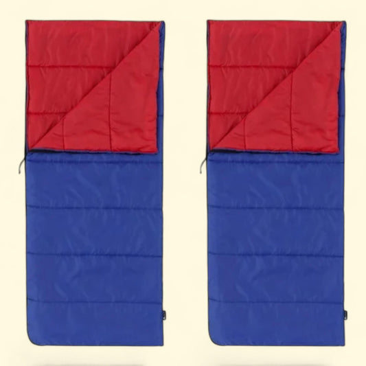 Ozark Trail Youth Sleeping Bag, 2 pack, Blue & Red, 64" x 28"