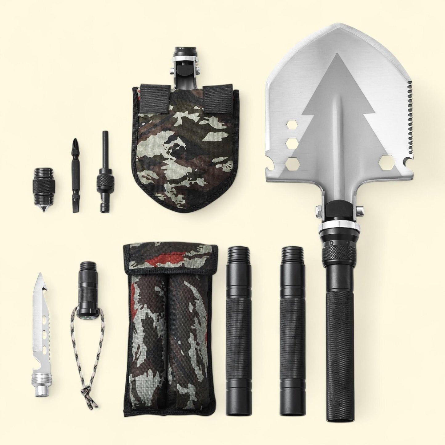 KFFKFF Emergency Shovel, 11 Function, Foldable Camping Tool, Milita... — authentic US product shipped worldwide by Treatspree