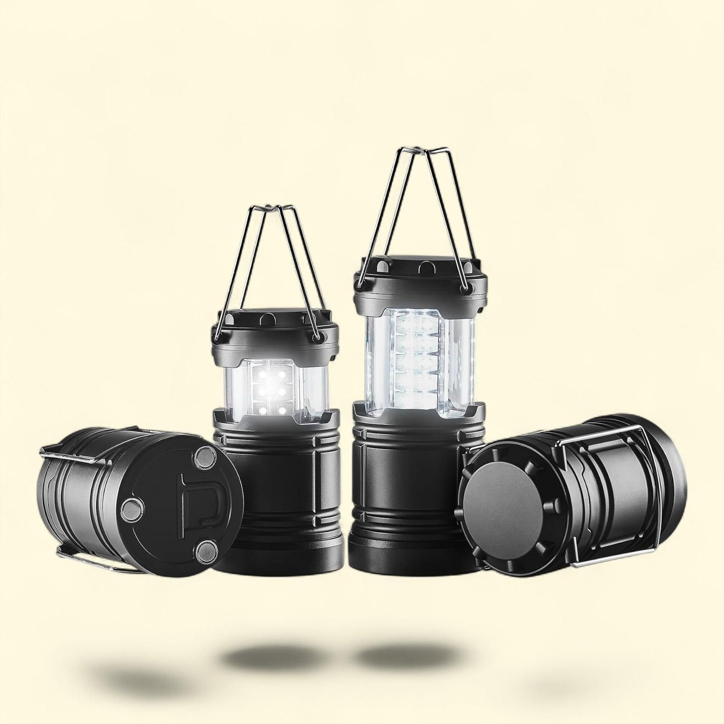 KFFKFF Outdoor Lanterns, Set of 4, Black