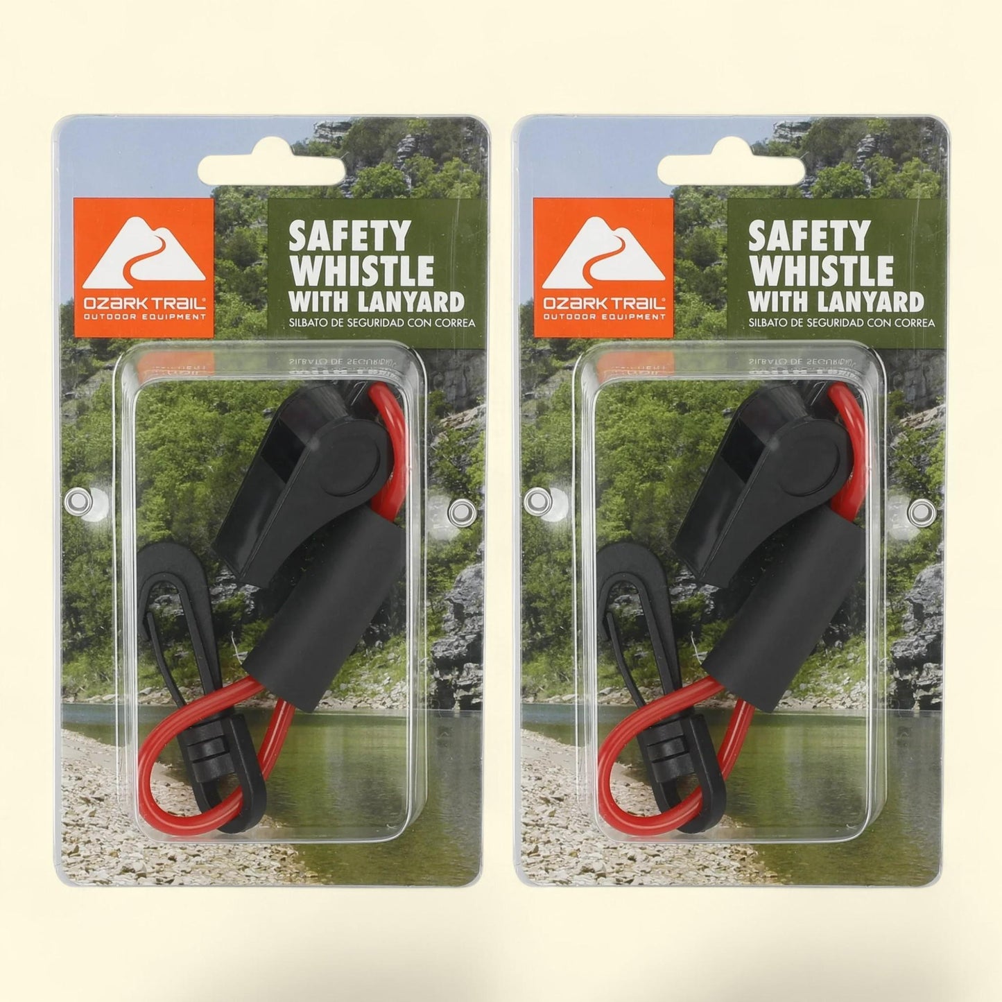 Ozark Trail Safety Whistle with Floating Lanyard, 2 pack