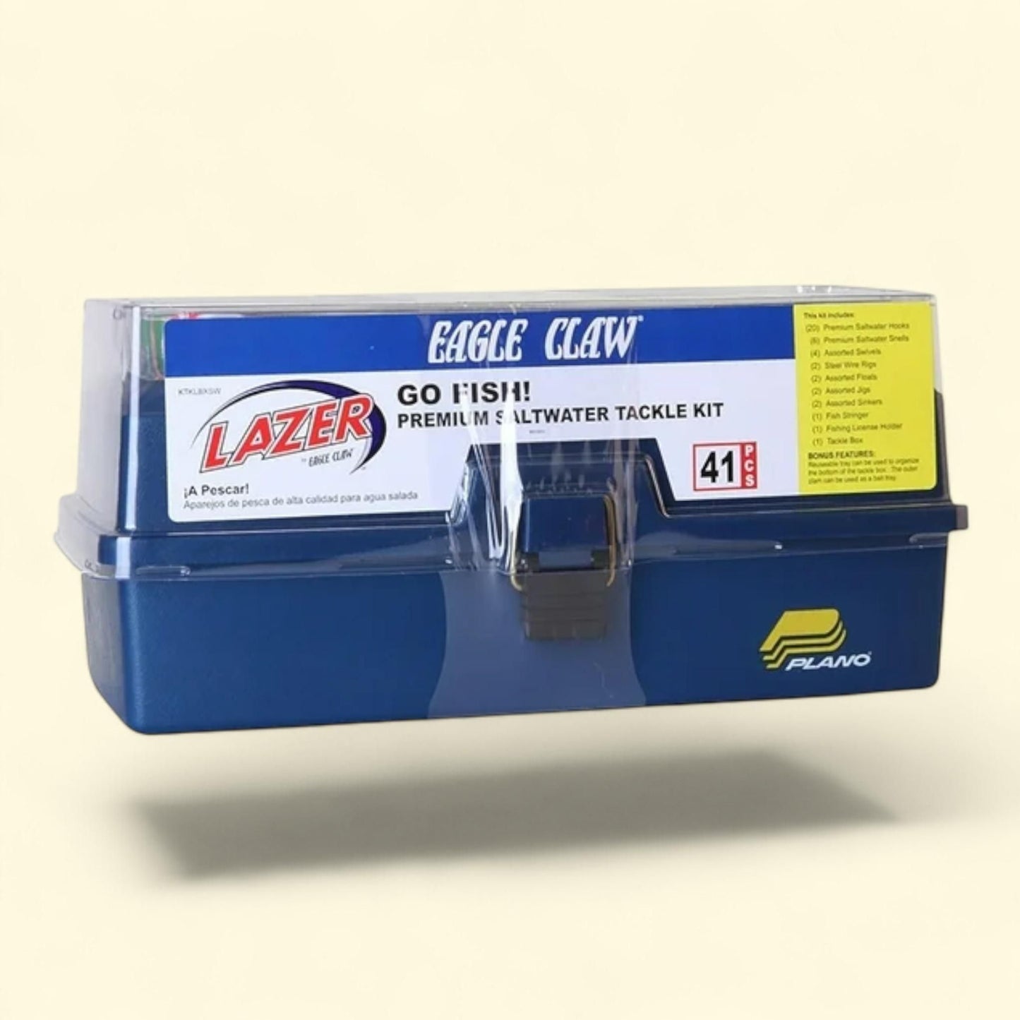 Eagle Claw Lazer Sharp Go Fish Tackle Box Kit, Assorted Tackle