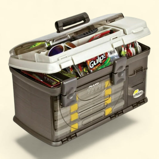 Plano Fishing Guide Series Five Utility Pro System Tackle Box, Graphite / Sandstone
