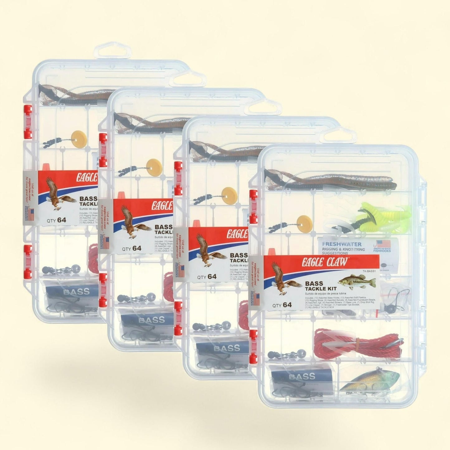 Eagle Claw Bass Tackle Kit, 55 Pieces