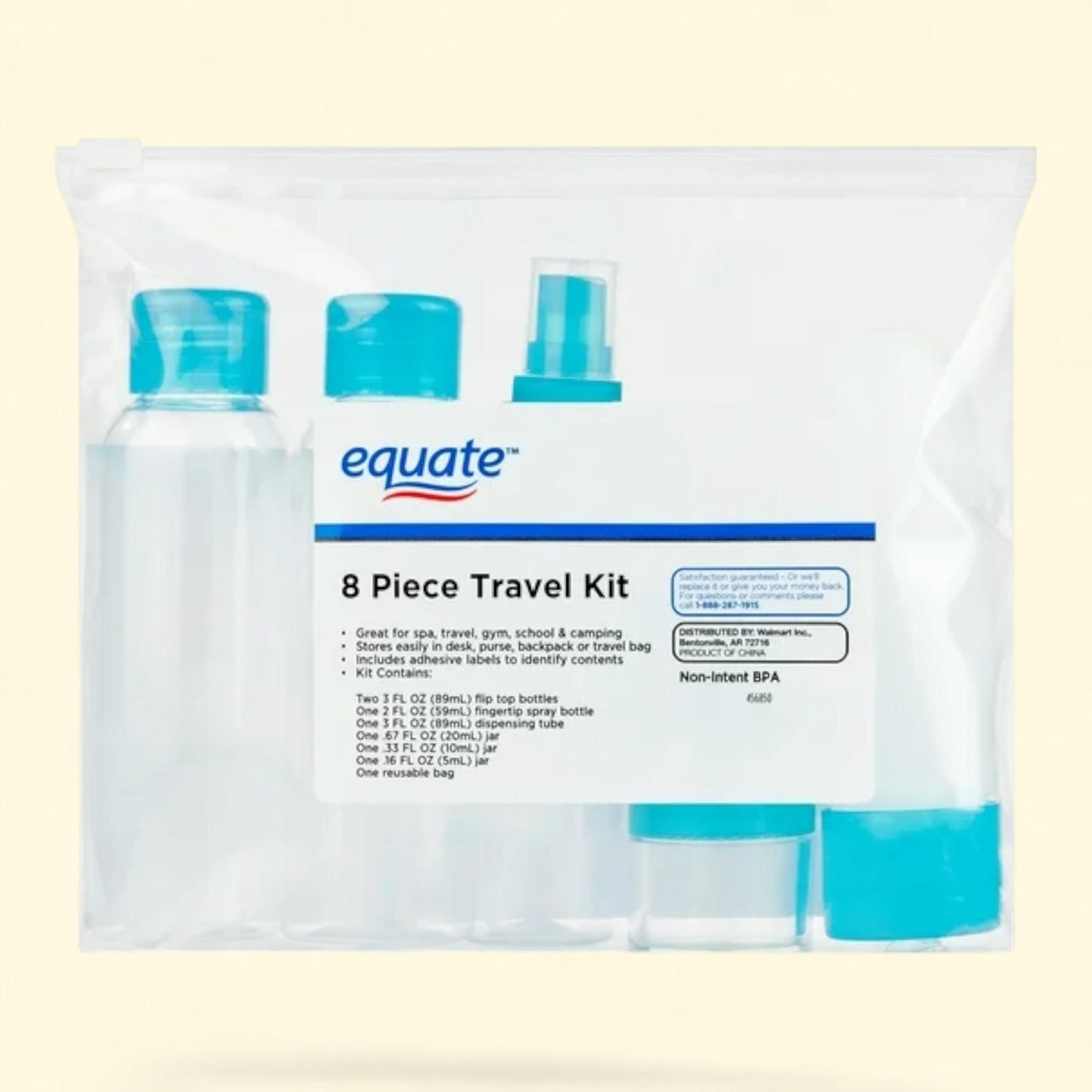 Equate Toiletries Travel Kit, 8 Piece