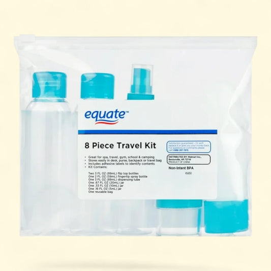 Equate Toiletries Travel Kit, 8 Piece