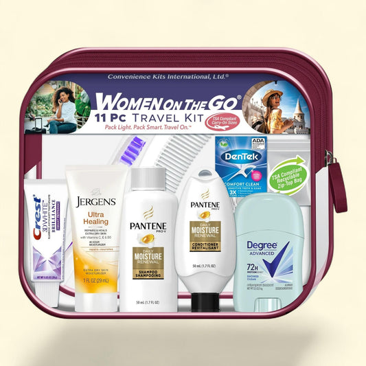 Convenience Kits International, Women's Deluxe 11 PC Travel Kit, Pantene Shampoo and Conditioner