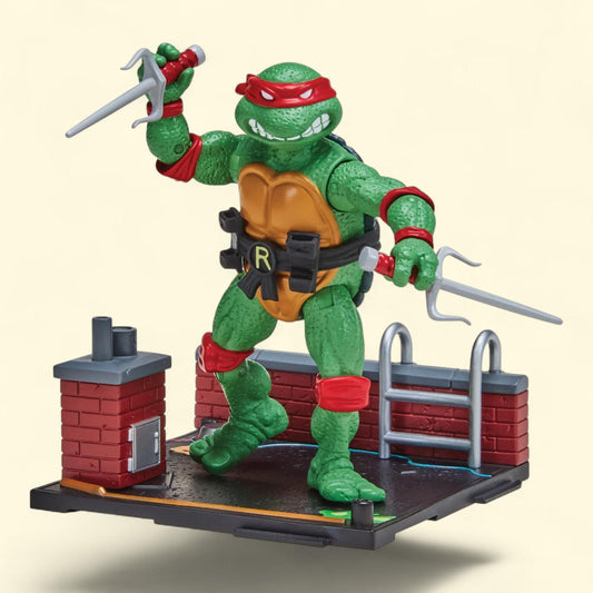 Playmates Toys Teenage Mutant Ninja Turtles: 4” Remastered Raphael Action Figure.
