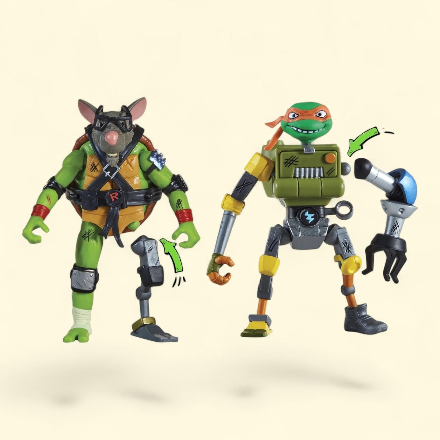 Playmates Toys Teenage Mutant Ninja Turtles Mutations Mix and Match Raphael vs Metalhead Figure 2-Pack, Standard
