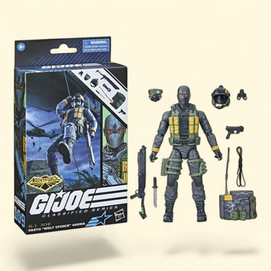 G.I. Joe Classified Series Night Force Parth Wolf Spider Action Figure, 6"