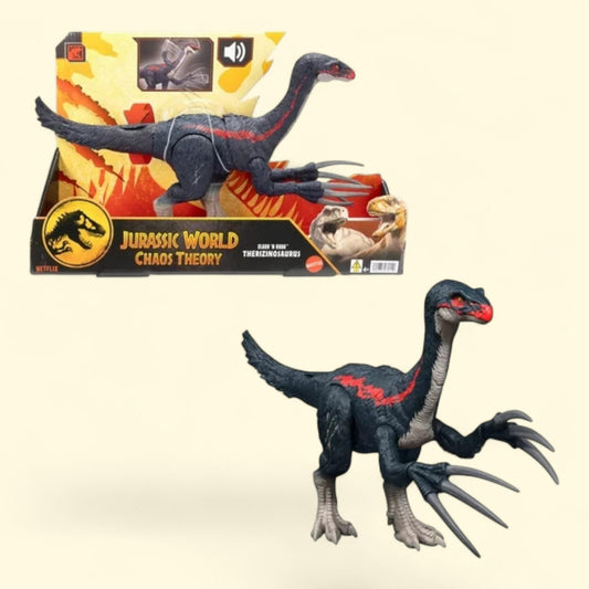 Jurassic World Therizinosaurus Dinosaur Figure, Attack & Sound Toy, Chaos Theory, 4 years