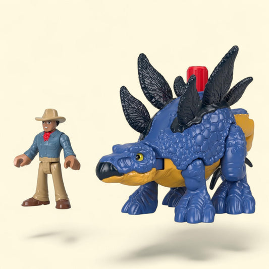 Imaginext Jurassic World Dominion Stegosaurus Dinosaur & Dr. Grant Poseable Figure Set, 45.00 in