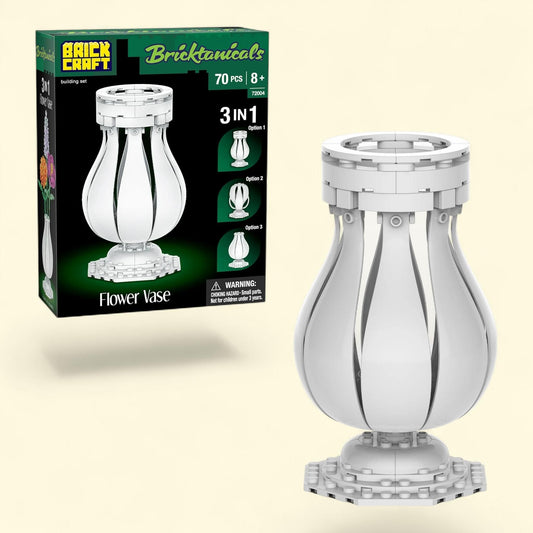 Brickcraft Bricktanicals Vase Building Kit, 70-Piece (3 In 1)