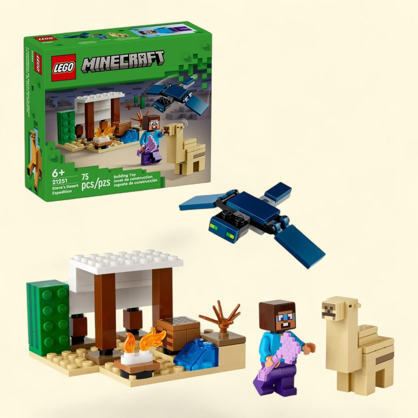 LEGO Minecraft Steve's Desert Expedition Building Toy, Biome with Minecraft House and Action Figures, 21251