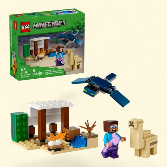 LEGO Minecraft Steve's Desert Expedition Building Toy, Biome with Minecraft House and Action Figures, 21251