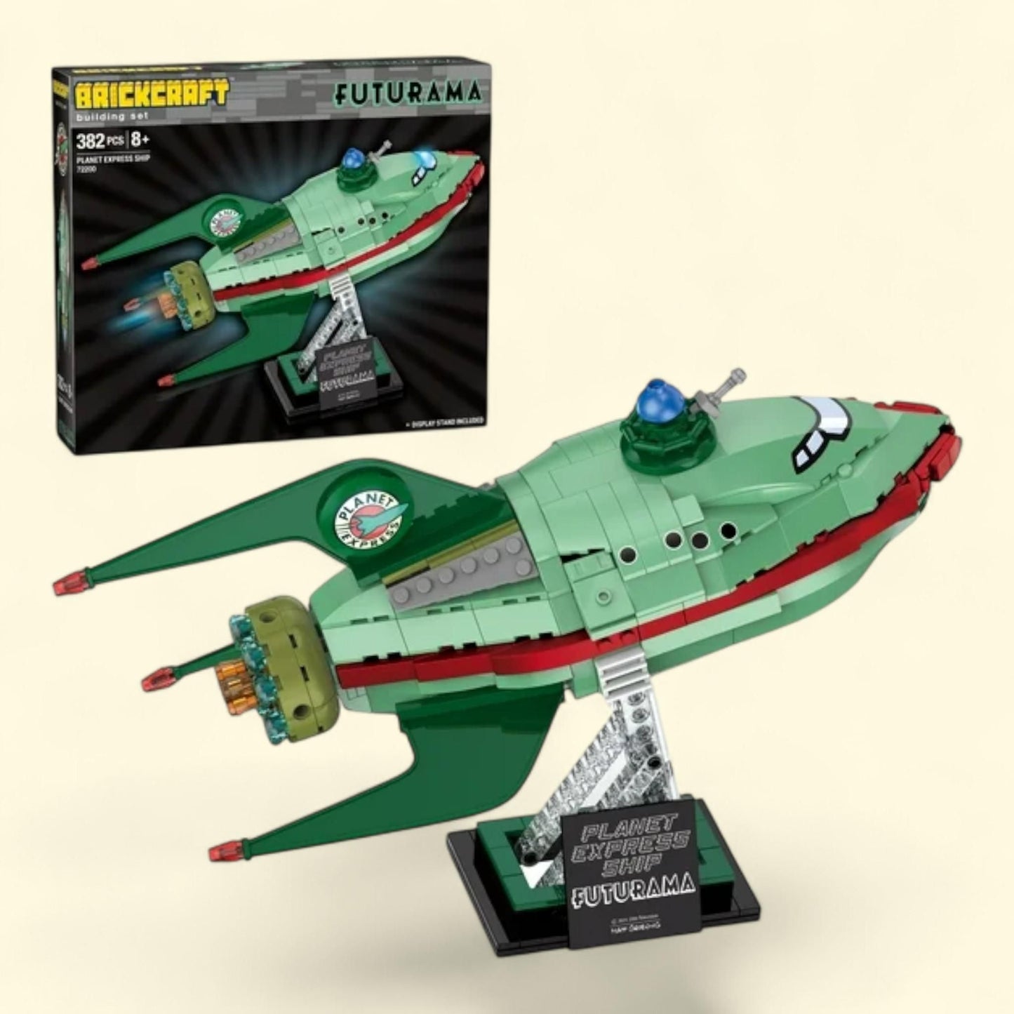 Kit de construction en briques Brickcraft « Futurama : le vaisseau Planet Express », 382 pièces