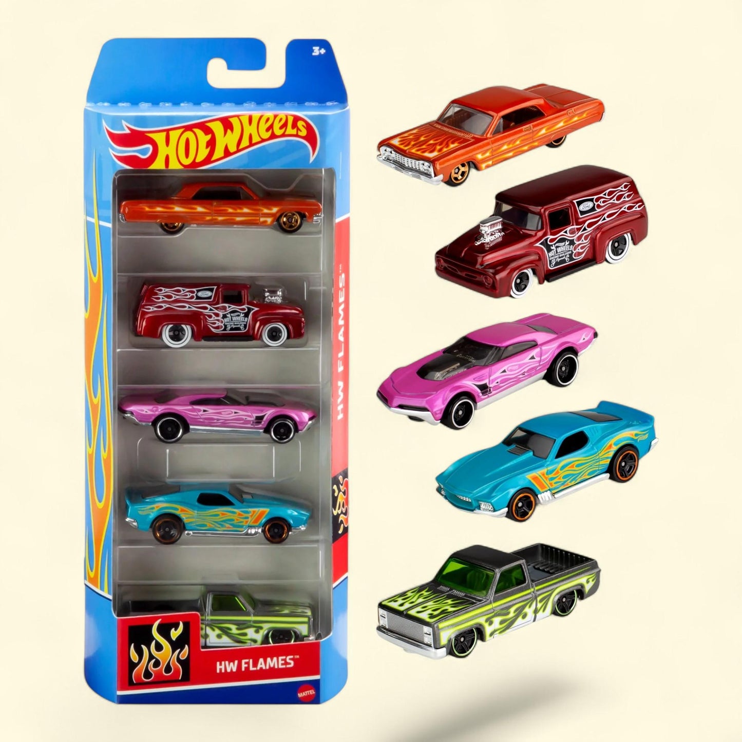 Hot Wheels Cars, 5-Pack, 1:64 Scale
