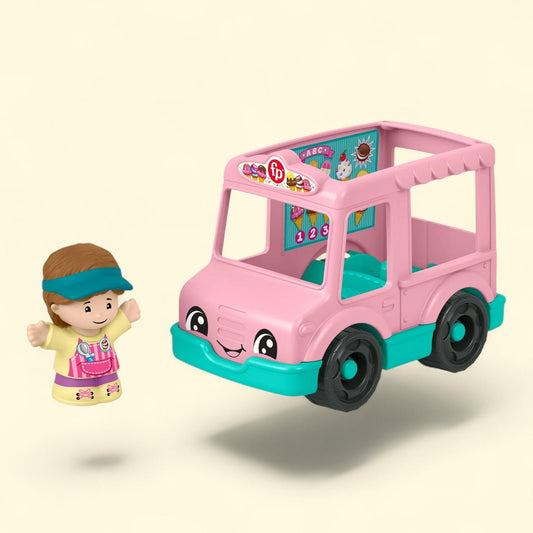 Fisher-Price Little People Ice Cream Truck, Push-Along Toy Vehicle & Figure, Toddlers & Kids
