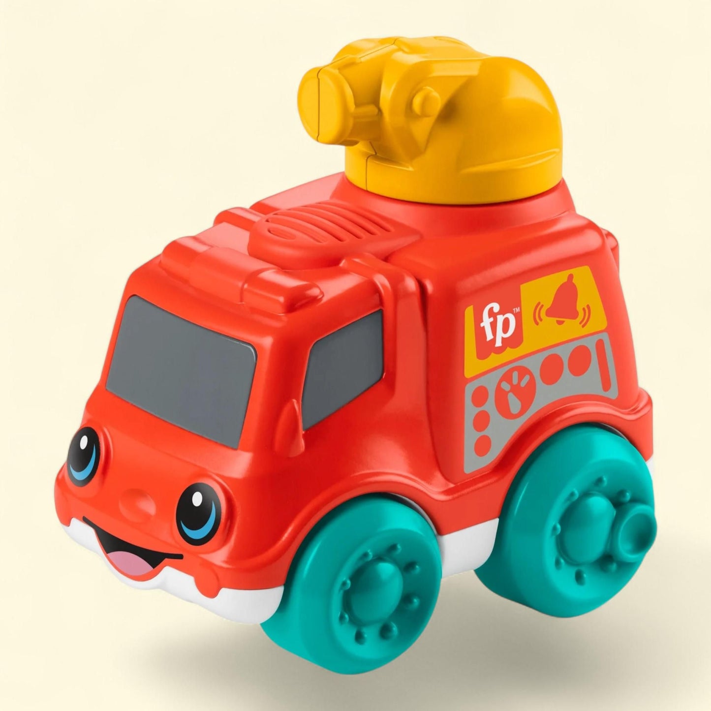 Fisher-Price Chime & Ride Fire Truck Push-Along Toy 6 Months & Up, 4.6 in